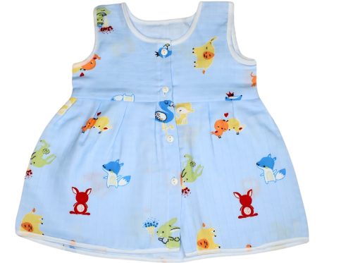 Colour Muslin Frocks Blue Fox