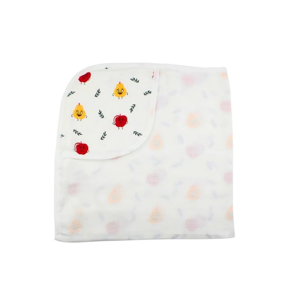 Muslin Hooded Towel 2-Layer Apple Hood