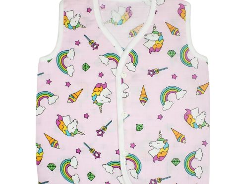 Muslin Colour Jabla Light Pink with Unicorn and Ice cream