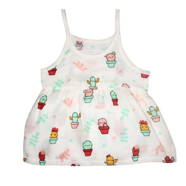 Muslin Knot Frocks - Cactus Print