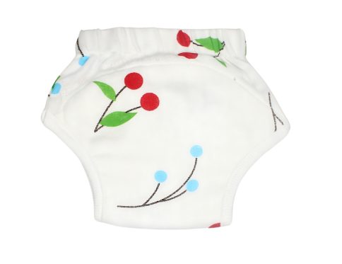 Muslin Padded Underwear - Blue and Red Cherry Print