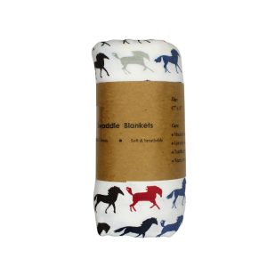 Muslin Swaddle 100x100 - Horse