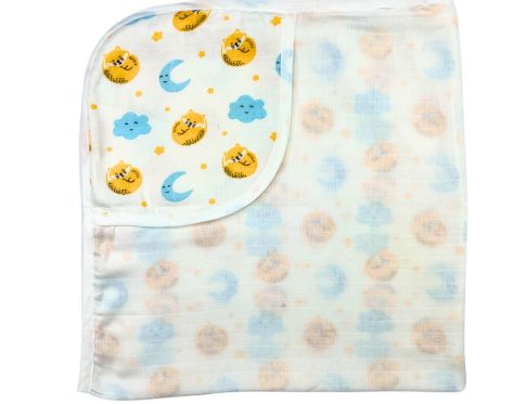 Muslin Hooded Towel 2 Layer Cute Moon Fox Backside