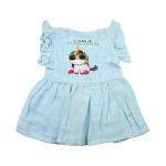 Colour Muslin Frill Frocks Light Blue Unicorn