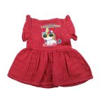 Colour Muslin Frill Frocks Red Unicorn