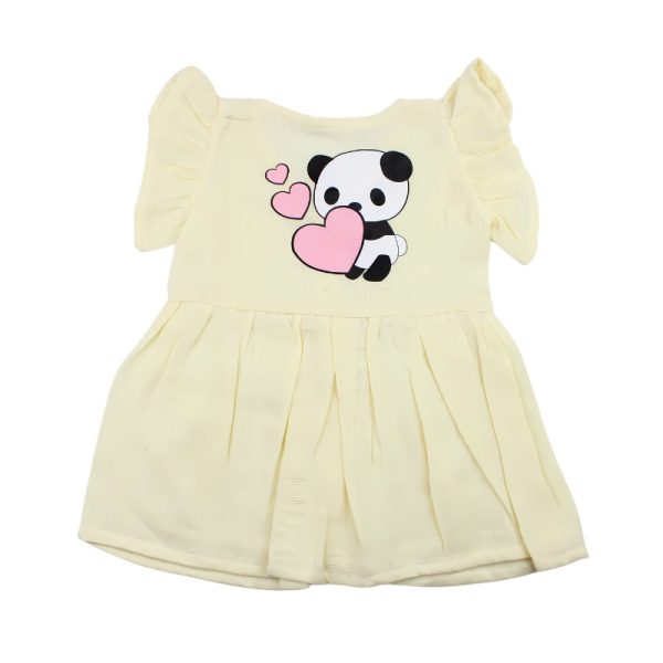 Colour Muslin Frill Frocks Yellow Frock Panda