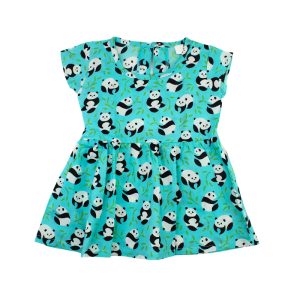 Cotton Frock Blue Panda