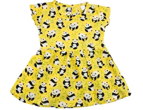 Cotton Frock Yellow Panda