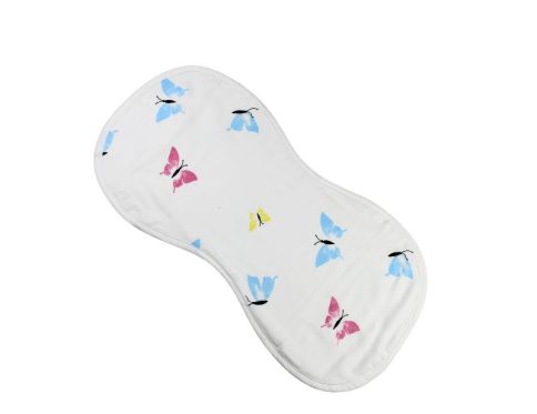 Muslin Burp Blue And Pink Butterfly