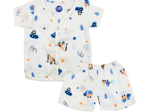 Muslin Co-ord Set Blue Truck