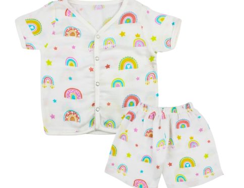 Muslin Co-ord Set Rainbow