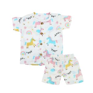 Muslin Co-ord Set Unicorn