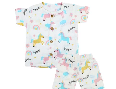 Muslin Co-ord Set Unicorn