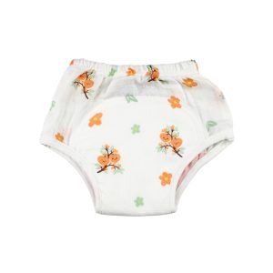 Muslin Padded Underwear Orange Heart