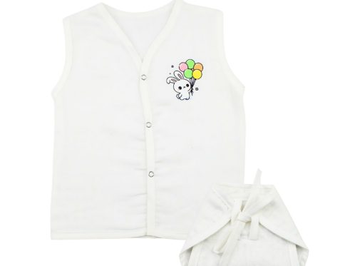 Muslin White Jabla Nappy Set Bunny With Balloon