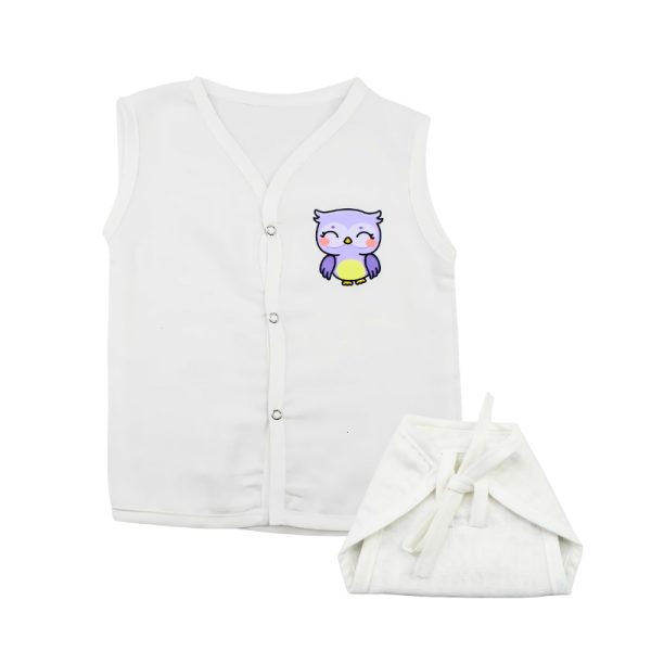 Muslin White Jabla Nappy Set with Owl