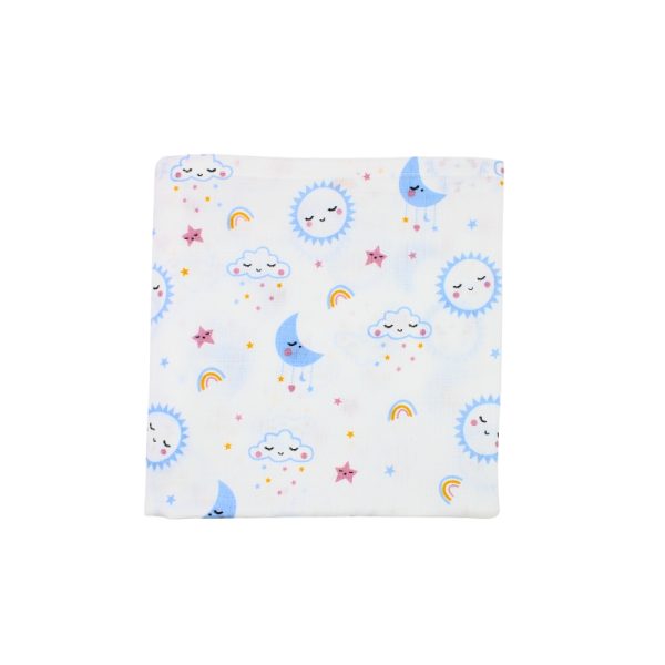 Muslin Swaddle Cloud, Moon and Star