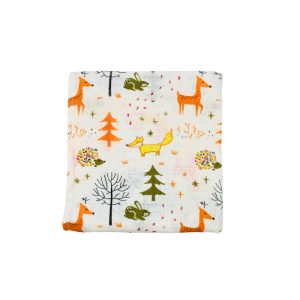 Muslin Swaddle Fox and Deer in the Forest