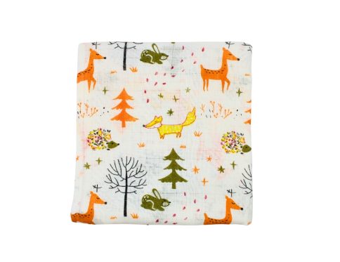 Muslin Swaddle Fox and Deer in the Forest